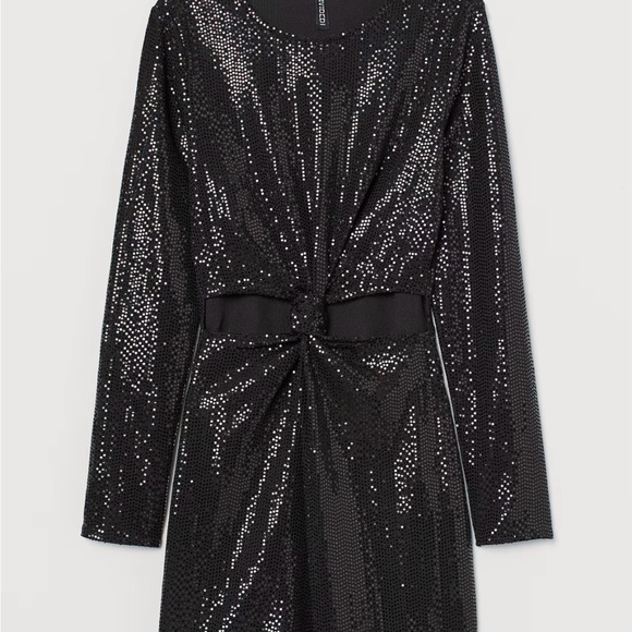 CUT-OUT DRESS IN BLACK IN MEDIUM BY H&M - Picture 1 of 7